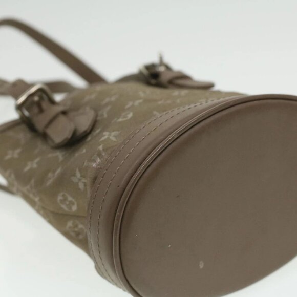 LOUIS VUITTON Monogram Satin Little bucket Hand Bag Beige M92145 LV Auth am3521A - Picture 4 of 16